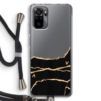 Gouden marmer: Xiaomi Redmi Note 10 Pro Transparant Hoesje met koord