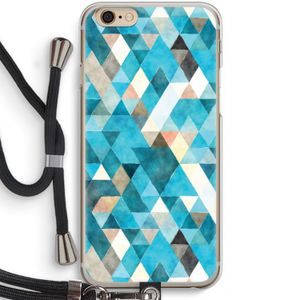 Gekleurde driehoekjes blauw: iPhone 6 / 6S Transparant Hoesje met koord