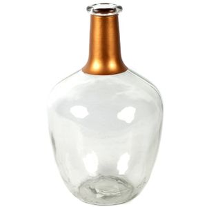 Bloemenvaas Firm Big Bottle - helder transparant/koper - glas - D15 x H25 cm