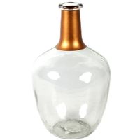 Bloemenvaas Firm Big Bottle - helder transparant/koper - glas - D15 x H25 cm