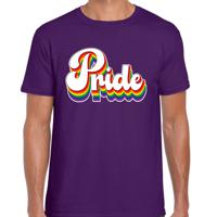 Bellatio Decorations Gay Pride T-shirt voor heren - pride - paars - regenboog - LHBTI 2XL  -