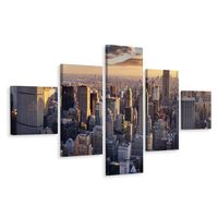 Schilderij - Uitzicht over New York, 3 maten, Premium Print - thumbnail
