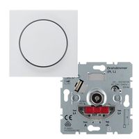 Berker S1 dimmer 2873 met draaiknop voor conventionele trafo's (20-500W) polarwit glanzend Berker S1 dimmer 2873 met draaiknop voor conventionele trafo's (20-500W) polarwit glanzend