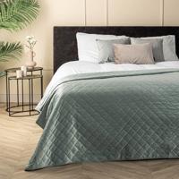 Bedsprei Velvet Ruit Groen Patroon 180x260 Cm Anti Allergie Fresh And Co - Dekbed-Discounter.nl