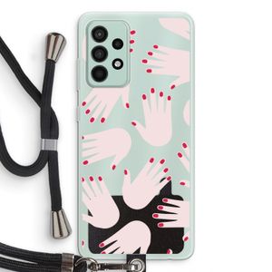 Hands pink: Samsung Galaxy A52s 5G Transparant Hoesje met koord