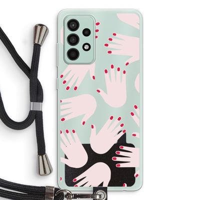 Hands pink: Samsung Galaxy A52s 5G Transparant Hoesje met koord
