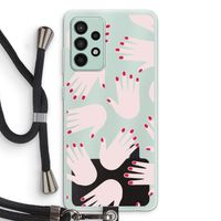Hands pink: Samsung Galaxy A52s 5G Transparant Hoesje met koord