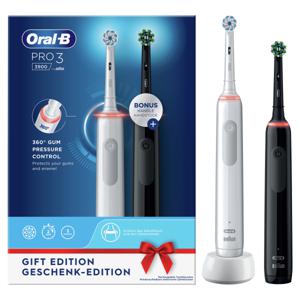 Oral-B Pro 3 - 3900 - Zwarte En Witte Elektrische Tandenborstels Ontworpen Door Braun