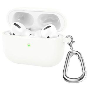 AirPods 3 Siliconen Hoesje met Sleutelhanger A060 - Wit