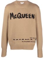 Alexander McQueen pull à logo imprimé - Tons neutres - thumbnail