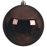 Decoris Kerstbal - donkerbruin - groot - D20 cm - kunststof - glans Decoris Kerstbal - donkerbruin - groot - D20 cm - kunststof - glans