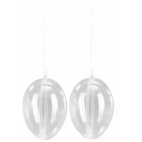 Paasversiering hangend ei van plastic - 2x - 10 cm - DIY paasei versieren - Pasen - Vulbaar