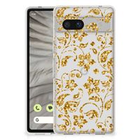 Google Pixel 7A TPU Case Gouden Bloemen