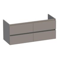 Brauer Joy - Onderkast - 120 cm - met 4 Softclose Lades Greeploos en 2 Sifon Uitsparingen - Mat Taupe