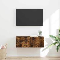 TV Wandkast Gerookt eiken 60 x 31 x 29.5 cm Bewerkt hout