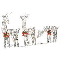 VidaXL Kerstversiering rendierfamilie 90 led&apos;s rattan warmwit