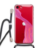 Paarse stroom: iPhone SE 2020 Transparant Hoesje met koord