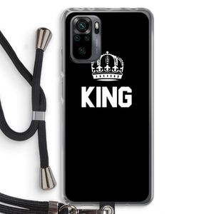 King zwart: Xiaomi Redmi Note 10 Pro Transparant Hoesje met koord