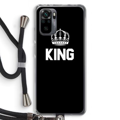 King zwart: Xiaomi Redmi Note 10 Pro Transparant Hoesje met koord