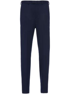 Prada pantalon en laine à coupe fuselée - Bleu