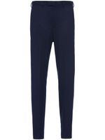 Prada pantalon en laine à coupe fuselée - Bleu