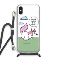 Unicorn: iPhone XS Transparant Hoesje met koord