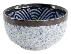 Japanse porseleinen kom - Aisai Seigaiha - Tokyo Design Studio - 550ml - 12.7x7cm