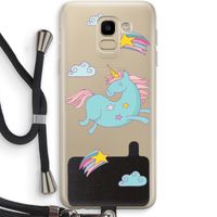 Vliegende eenhoorn: Samsung Galaxy J6 (2018) Transparant Hoesje met koord