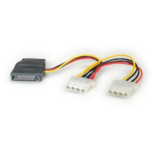 ROLINE Y-adapterkabel SATA / 3x 4 pol. HDD, 0,2 m