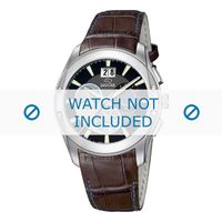 Jaguar horlogeband J615-4 Croco leder Bruin 22mm + blauw stiksel - thumbnail