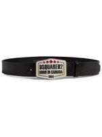 DSQUARED2 ceinture en cuir à boucle logo - Noir