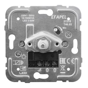 Efapel druk-/wissel dimmer voor faseafsnijding en dimbare ledlampen R,C 15-150W/VA / Led 3-50W