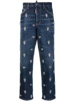 DSQUARED2 Crystal Flies high-rise cropped jeans - Bleu - thumbnail