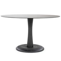 By-Boo Eettafel 'Boogie' Mangohout en glas, 130cm, kleur Zwart By-Boo Eettafel 'Boogie' Mangohout en glas, 130cm, kleur Zwart