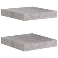 vidaXL Wandschappen 2 st zwevend 23x23,5x3,8 cm MDF betongrijs