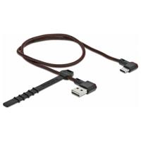 Delock 85280 USB-kabel USB 2.0 USB-A stekker, USB-C stekker 0.50 m Zwart Vergulde steekcontacten