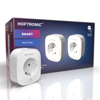 Set van 2 Slimme stekker - WiFi & Bluetooth - Extra plat - Met tijdschakelaar - Compatibel met Amazon Alexa & Google Home - Wit - 16a smart plug
