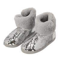Apollo kindersloffen - pailletten - zilver - pantoffels - met antislip - voor kinderen