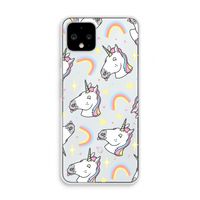Rainbow Unicorn: Pixel 4 Transparant Hoesje