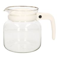 Glazen theepot met witte kunststof deksel 1 liter