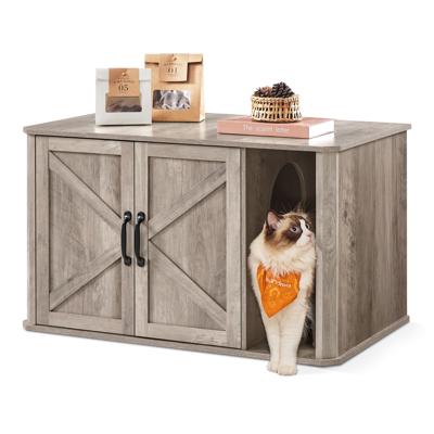 Modern kattenhuis met dubbele deur en handige vooringang, Heather Greige