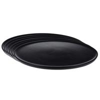 Set van 6x stuks kerstdiner onderborden rond zwart hout 38 cm