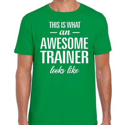 Awesome trainer cadeau t-shirt groen voor heren Awesome trainer cadeau t-shirt groen voor heren