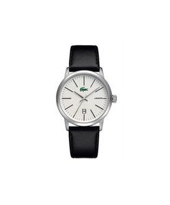 Lacoste horlogeband 2010466 / 2010467 / LC-35-1-14-0173 Leder Zwart 22mm + zwart stiksel