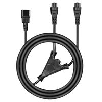 LINDY Stroom Y-kabel [1x Apparaatstekker, male C14 - 2x Apparaatbus C5] 2.50 m Zwart - thumbnail