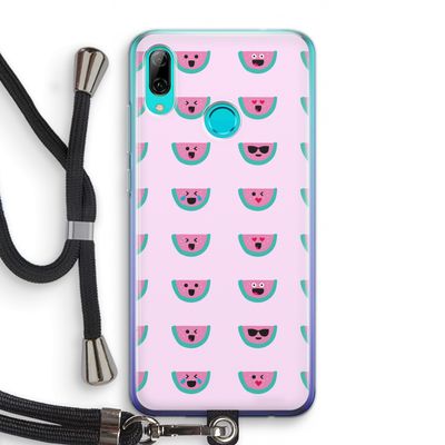 Smiley watermeloenprint: Huawei P Smart (2019) Transparant Hoesje met koord