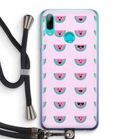 Smiley watermeloenprint: Huawei P Smart (2019) Transparant Hoesje met koord