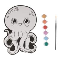 Wins Holland Canvas schilderen - octopus - incl penseel en 6 kleuren verf