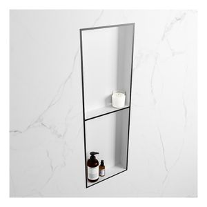Wandnis Solid Surface Easy | In- en opbouw | 30x150x8 cm | 2 vakken | Urban/Talc