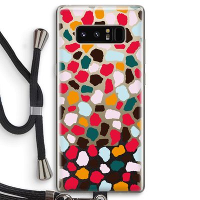 Colored Giraffe: Samsung Galaxy Note 8 Transparant Hoesje met koord